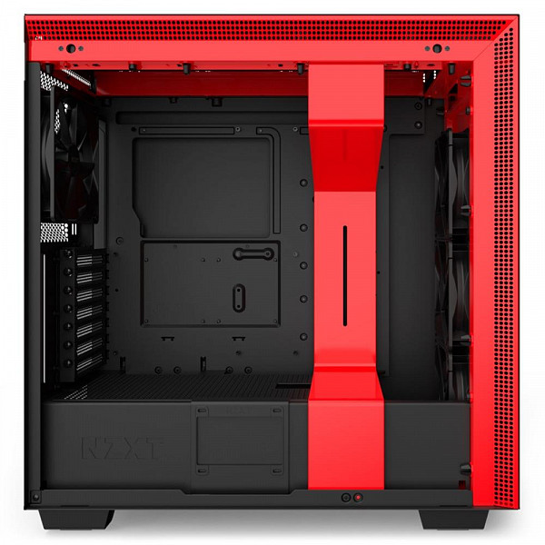 Gabinete Gamer NZXT H710, Mid Tower, com FAN, Lateral em Vidro, Preto/Vermelho - CA-H710B-BR