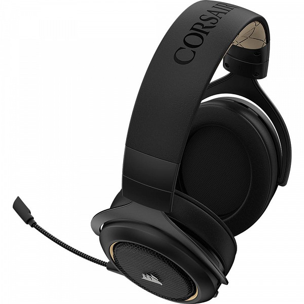 Headset Gamer Corsair HS70 Wireless Carbono, 7.1 Surround, Gold - CA-9011178-NA