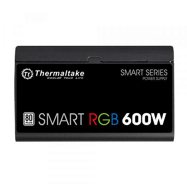 Fonte Thermaltake 600W Smart RGB 80 Plus + Fan Hub/Sleeved Cable - PS-SPR-0600NHFAWB-1