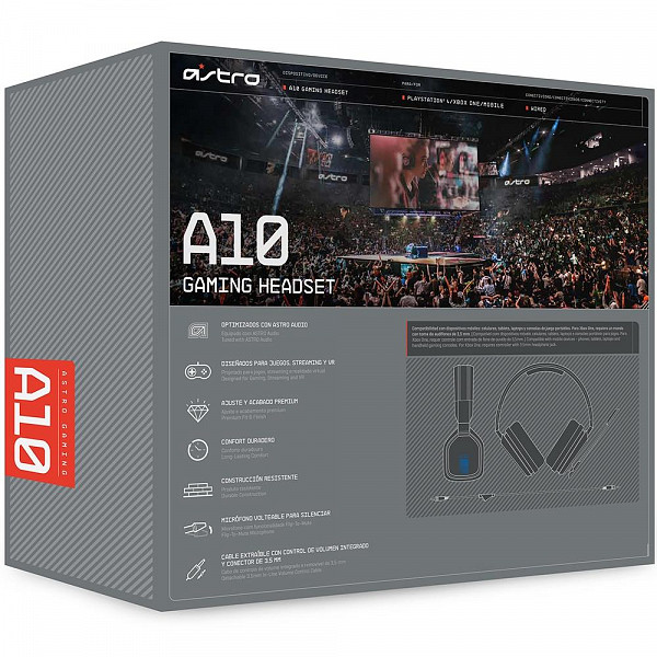 Headset ASTRO Gaming A10 para PlayStation, Nintendo Switch, PC e Xbox - Branco/Azul - 939-001853