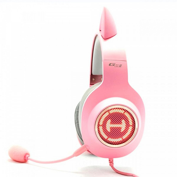 Headset Gamer Gatinho Edifier G2II Pink Cat, RGB, 7.1 Virtual Som Surround, Drivers 50mm, Rosa - G2II