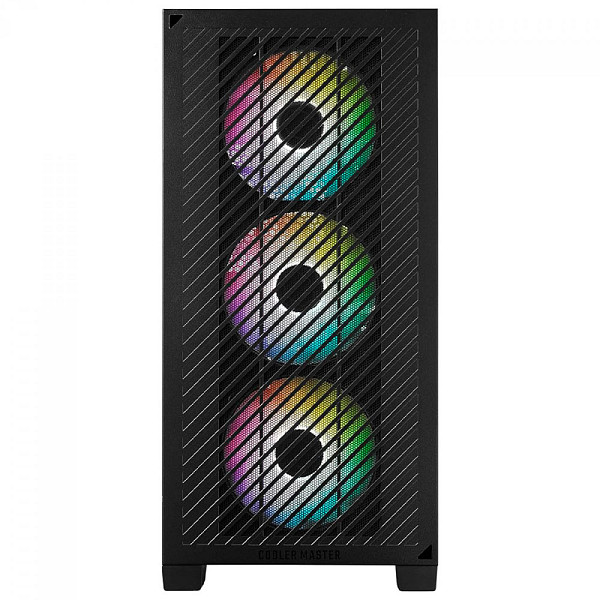 Gabinete Gamer Cooler Master Elite 301, ARGB, Vidro Temperado, Mid Tower, mATX, Com 3 Fans, Preto, E301-KGNN-S00
