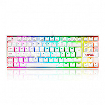 Teclado Magnético Gamer Redragon Kumara Pro Lunar White RGB Branco Switch Azul