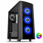 Gabinete Gamer Thermaltake J25 TG, Mid Tower, ARGB, com FAN, com Fonte 600w 80 Plus, Lateral em Vidro - CA-3L8-60M1WZ-00