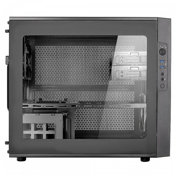 Gabinete Thermaltake Core X1 ITX Cube Case Com Janela Lateral Acrilica CA-1D6-00S1WN-00 Black