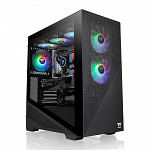 Gabinete Gamer Thermaltake Divider 370 TG ARGB, Mid Tower, Vidro Temperado, Sem Fonte, 3 fans ARGB de 120 mm, Preto,  CA-1S4-00M1WN-00