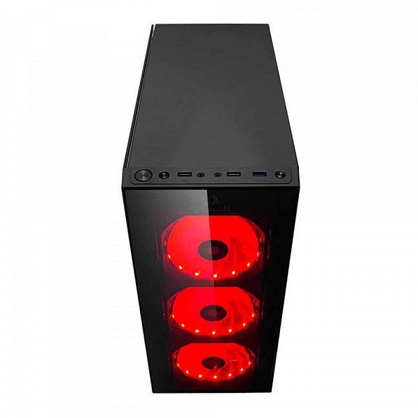Gabinete Gamer Redragon Sideswipe, Mid Tower, Com 4 Fans RGB, Vidro Temperado, Black, S-Fonte, GC-601