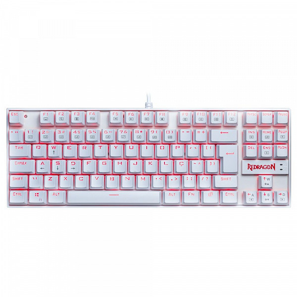 Teclado Mecânico Gamer Redragon Kumara Branco Switch Outemu Azul LED Vermelho ABNT2 - K552W-2 (Blue)