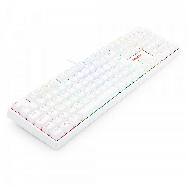 Teclado Óptico Gamer Redragon Surara Pro RGB, Switch Vermelho, ABNT2, Keycaps ABS Doubleshot, Branco - K582W-RGB-PRO (PT-RED) op