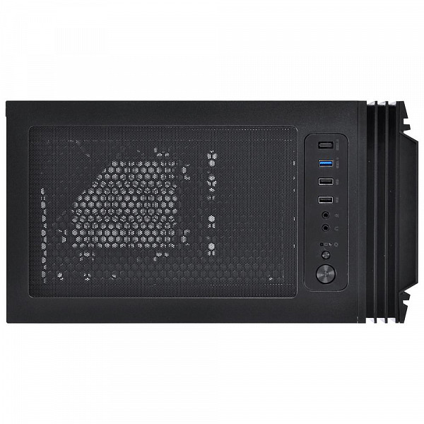 Gabinete Mid-Tower Atmos Preto Com 4 Fans 120Mm Led Azul - Lateral Em Vidro Temperado - Atptaz4fcv