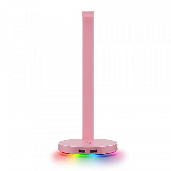 Suporte para Headset Gamer Razer Station V2 Quartz Pink, Surround Sound 7.1, Chroma, 2 Portas USB 3.1 - RC21-01510200-R3M1