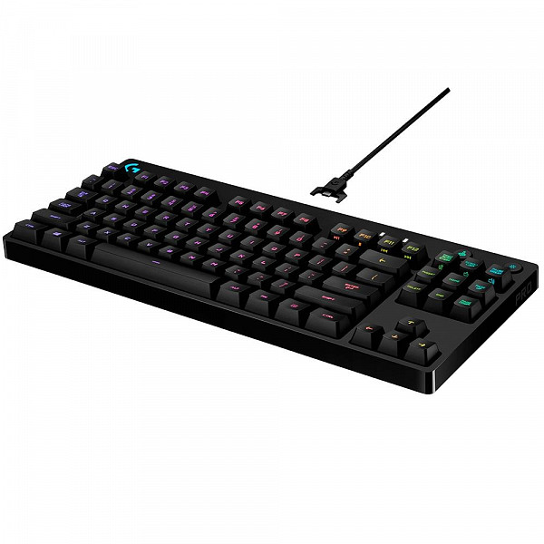 Teclado Mecânico Gamer Logitech G PRO, RGB, Design Tenkeyless, Switch GX Clicky Azul, US - 920-009388