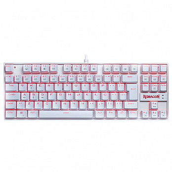Teclado Mecânico Gamer Redragon Kumara Branco Switch Outemu Red LED Vermelho ABNT2 - K552W-2 (RED)