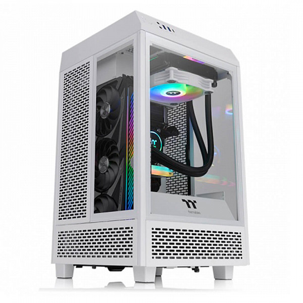 Gabinete Thermaltake The Tower 100  Mini Snow com Janela Lateral em Vidro Temperado 120MM CA1R300S6WN00