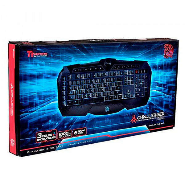 Teclado Gamer Thermaltake TT Sports Challenger Prime Lighting, ABNT2 - KB-CHM-MBBLPB-01