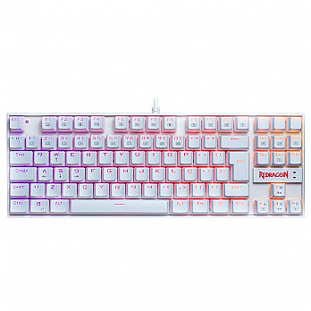 Teclado Mecânico Gamer Redragon Kumara K552W-RGB RGB Lunar White Switch Brown PT