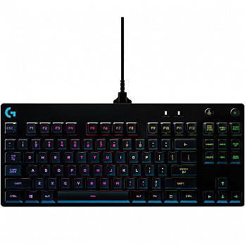 Teclado Mecânico Gamer Logitech G PRO, RGB, Design Tenkeyless, Switch GX Clicky Azul, US - 920-009388