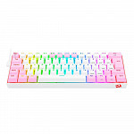 Teclado Mecânico Gamer Redragon Draconic Pro, RGB, Switch Brown, USB, Bluetooth, ABNT2, Branco e Rosa - K530WP-RGB-PRO (PT-BROWN)