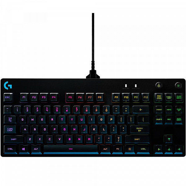 Teclado Mecânico Gamer Logitech G PRO, RGB, Design Tenkeyless, Switch GX Clicky Azul, US - 920-009388