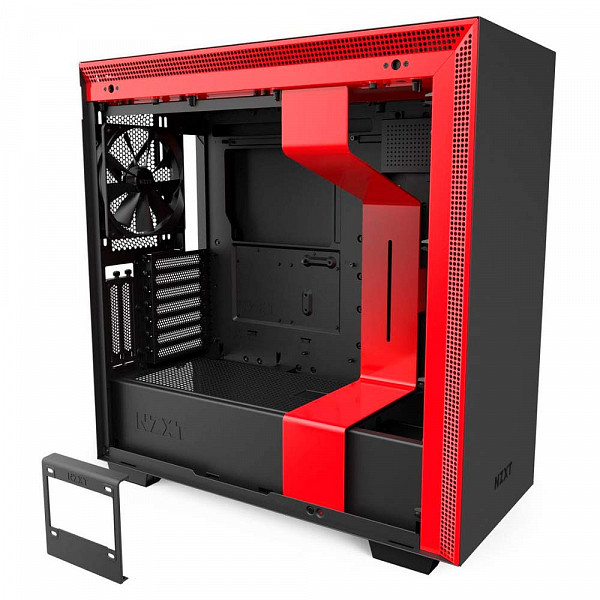 Gabinete Gamer NZXT H710i, Mid Tower, Com 4 Fans, Vidro Temperado, Vermelho, S-Fonte, CA-H710I-BR