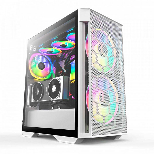 Gabinete Gamer ReDragon Demolisher, Mid Tower, Vidro Temperado, White, ATX, Sem Fonte, Sem Fan, GC-706W