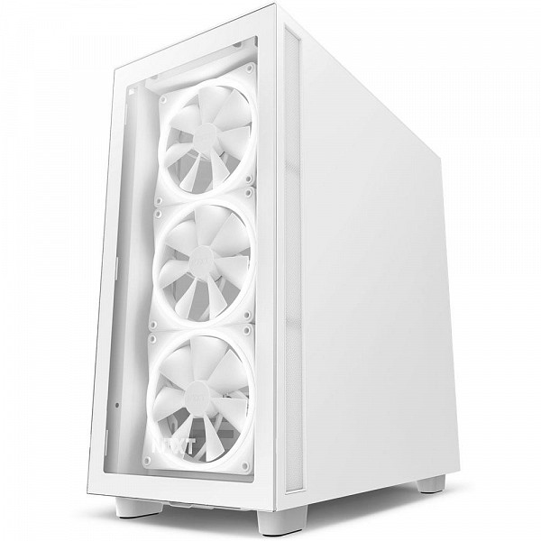 Gabinete NZXT H7 Elite, Mid Tower, ATX, Lateral e Frontal em Vidro Temperado, 3x Fan RGB, Branco - CM-H71EW-01