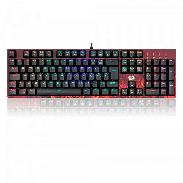 Teclado Gamer Óptico Redragon Infernal Dragon Viserion, RGB, Switch Blue, ID582