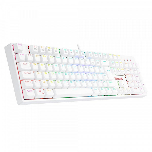 Teclado Óptico Gamer Redragon Surara Pro RGB, Switch Marrom, ABNT2, Keycaps ABS Doubleshot, Branco - K582W-RGB-PRO (PT-BROWN)