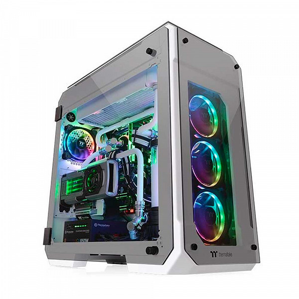 Gabinete Gamer Thermaltake View 71 TG Snow, Full Tower, Com 2 Fans, Vidro Temperado, White, Sem Fonte, CA-1I7-00F6WN-00
