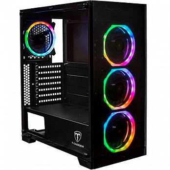 Gabinete T-Dagger Zyra Preto ATX Lateral de Vidro Temperado Sem Cooler e Sem Fonte - T-TGC250