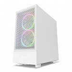 Gabinete NZXT H5 Flow Compact, Mid Tower, RGB, ATX, Lateral e Frontal em Vidro Temperado, 2x Cooler Fan, Branco - CC-H51FW-01