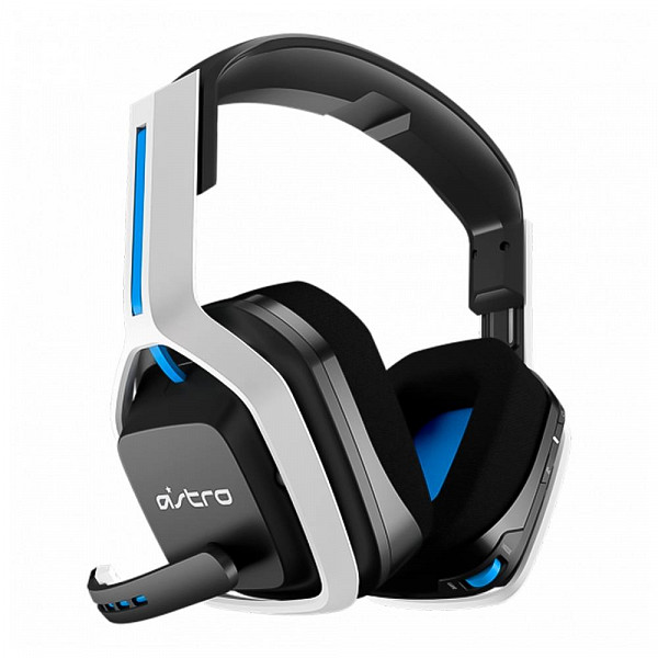 Headset Sem Fio Gamer ASTRO A20 Gen 2, USB, para PlayStation 5/4 PC Mac, Branco/Azul - 939-001877