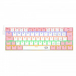 Teclado Mecânico Gamer Redragon Lakshmi, Rainbow, Switch Blue, ABNT2, Branco e Rosa - K606WP-R (PT-BLUE)