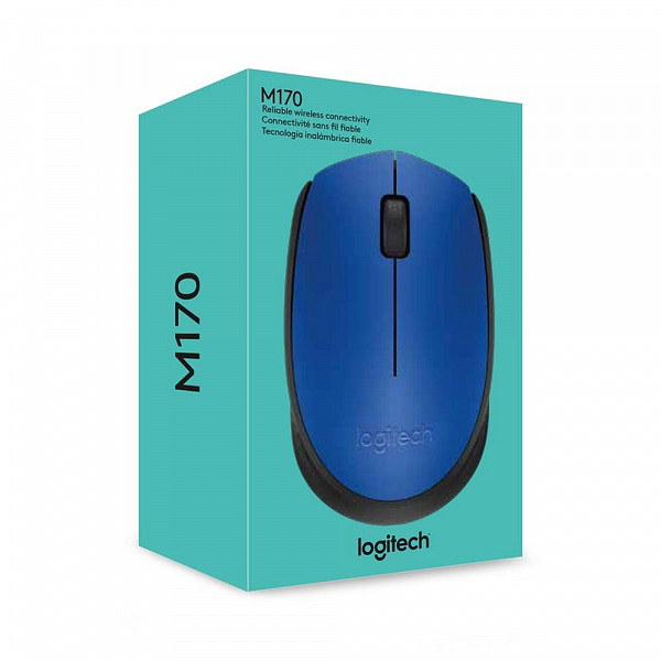 Mouse Logitech M170 Sem Fio Azul e Preto - 910-004800