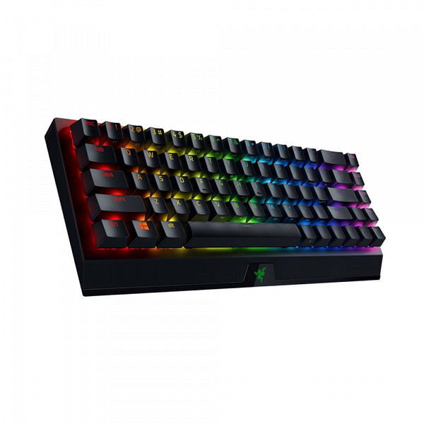 Teclado Mecânico Gamer Sem Fio Razer BlackWidow V3 Mini 65%, Chroma, Wireless/Bluetooth/USBc, Razer Switch Green, US, Preto - RZ03-03891500-R3U1