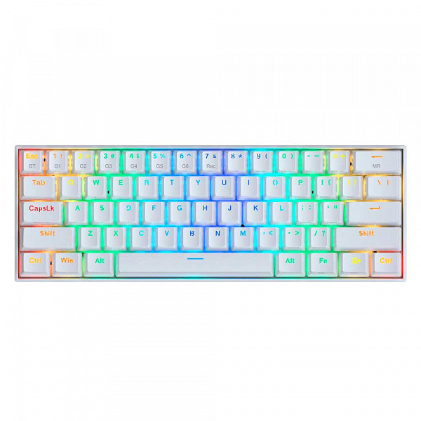 Teclado Gamer Redragon Mecânico Draconic 60% Rgb Branco Switch Brown K530 Sem Fio