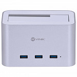 Dock Station Vinik, 1 Baia, 2.5´/3.5´, USB 3.0, Prata - DS-A30HB