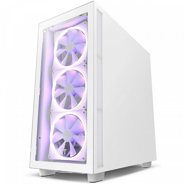 Gabinete NZXT H7 Elite, Mid Tower, ATX, Lateral e Frontal em Vidro Temperado, 3x Fan RGB, Branco - CM-H71EW-01