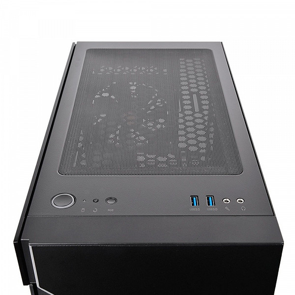 Gabinete Gamer Thermaltake H200 TG RGB, Mid Tower, Vidro Temperado, Black, Sem Fonte, CA-1M3-00M1WN-00