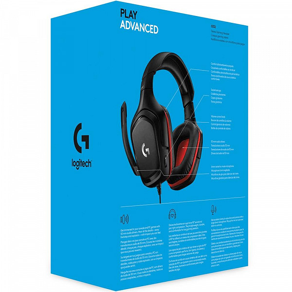 Headset Gamer Logitech G332, Stereo, Drivers 50 mm, Multi-Plataforma