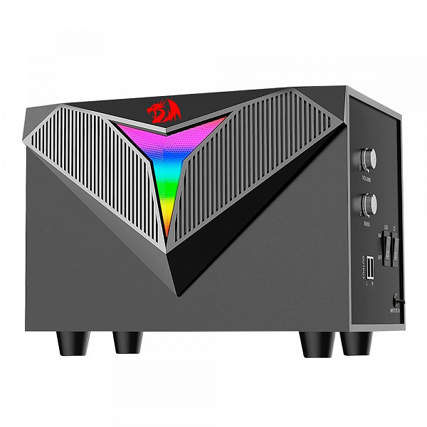Caixa de Som Gamer e Subwoofer Redragon Toccata, 11W RMS, RGB, USB, preto - GS700