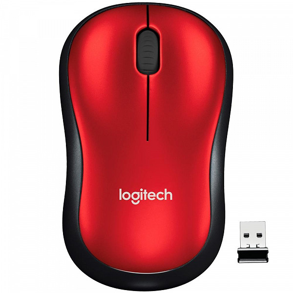 Mouse Logitech M185 Sem Fio Vermelho 1000DPI - 910-003635