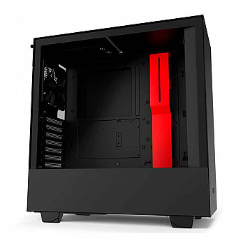 Gabinete Gamer NZXT H510, Mid Tower, Com 2 Fans, Vidro Temperado, Red, S-Fonte, CA-H510B-BR