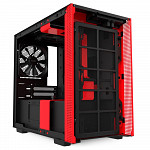 Gabinete Gamer NZXT H210, Mini Tower, com FAN, Lateral em Vidro, Preto/Vermelho - CA-H210B-BR