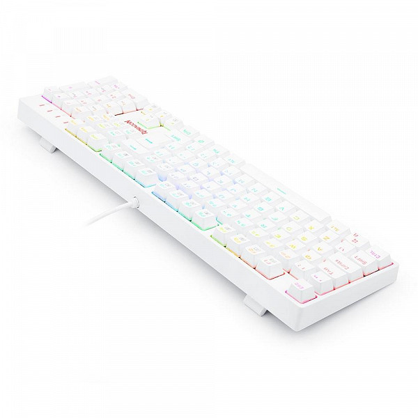 Teclado Óptico Gamer Redragon Surara Pro RGB, Switch Azul, ABNT2, Keycaps ABS Doubleshot, Branco - K582W-RGB-PRO (PT-BLUE)