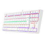 Teclado Mecanico Gamer Redragon Daksa Lunar White, Rainbow, USB, Switch Red, Compacto, ABNT2, Branco - K576W-R (PT-RED)