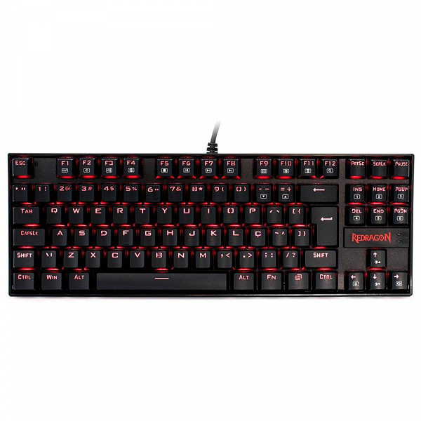 Teclado Mecânico Gamer Redragon Kumara, LED Vermelho, Switch Outemu Black, PT - K552