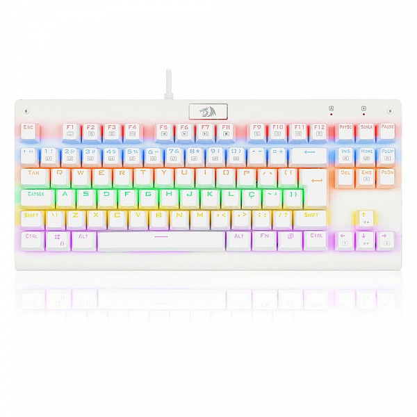 Teclado Gamer Dark Avenger Lunar Branco RGB switch Blue - Redragon