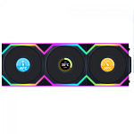 Kit Fan Com 3 Unidades Lian Li Uni Fan SL Wireless LCD, ARGB, 120mm, Com Tela, Black, 12SLLCD1W3B