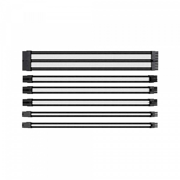 Cabo Mod Sleeved Preto e Branco 30cm Thermaltake AC-048-CN1NANA1